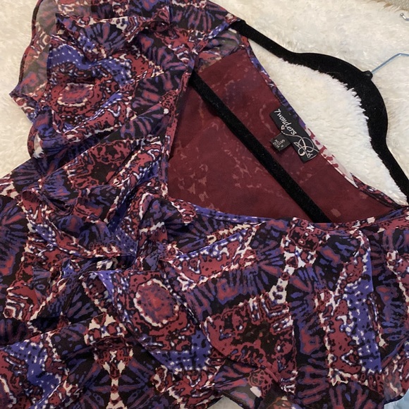 7 Wonders V-Neck Flutter Sleeve Blouse - Picture 1 of 3